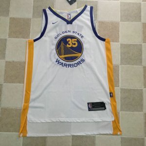 Maillot De Basket Golden State Warriors Kevin Durant 35 Nike Dense Embroidery Blanc